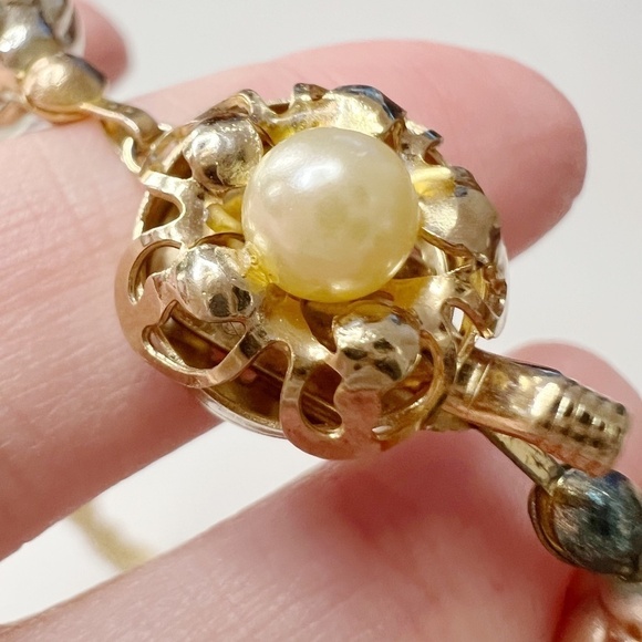 Vintage Signed Twisted Faux Pearls Statement Pendant Necklace - Picture 6 of 10